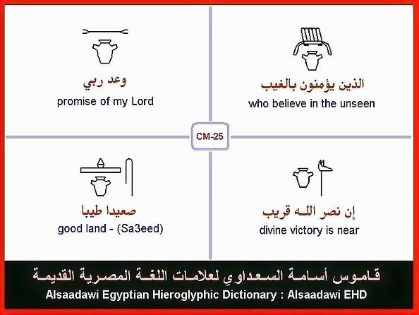 25 - مختارات من الكلمات الواسعة الإستخدام في اللغة المصرية القديمة