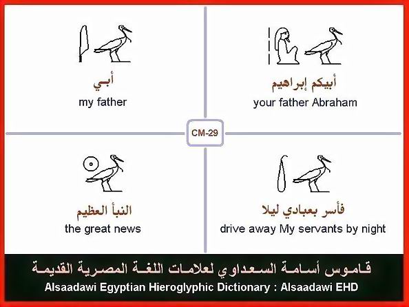 25 - مختارات من الكلمات الواسعة الإستخدام في اللغة المصرية القديمة