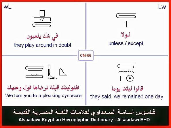 25 - مختارات من الكلمات الواسعة الإستخدام في اللغة المصرية القديمة