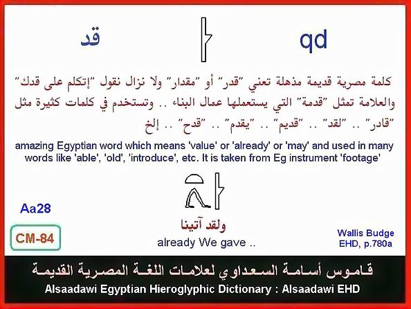 25 - مختارات من الكلمات الواسعة الإستخدام في اللغة المصرية القديمة